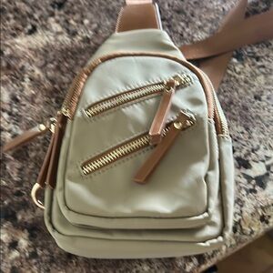 Stylish Cream and Tan Women's Shoulder Bag by Myztique